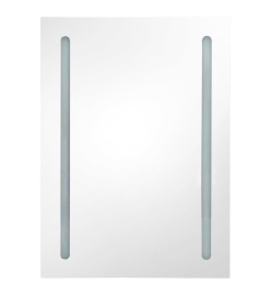 Armoire de salle de bain à miroir LED Blanc brillant 50x13x70cm