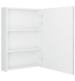 Armoire de salle de bain à miroir LED Blanc brillant 50x13x70cm