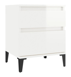 Tables de chevet 2 pcs Blanc brillant 40x35x50 cm