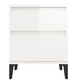 Tables de chevet 2 pcs Blanc brillant 40x35x50 cm