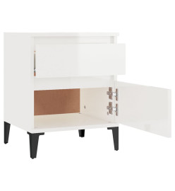 Tables de chevet 2 pcs Blanc brillant 40x35x50 cm