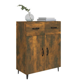 Buffet chêne fumé 69,5x34x90 cm bois d'ingénierie