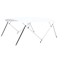 Auvent bimini à 4 arceaux Blanc 243x(230-244)x137 cm