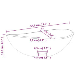 Lavabo Verre trempé 54,5x35x15,5 cm Transparent