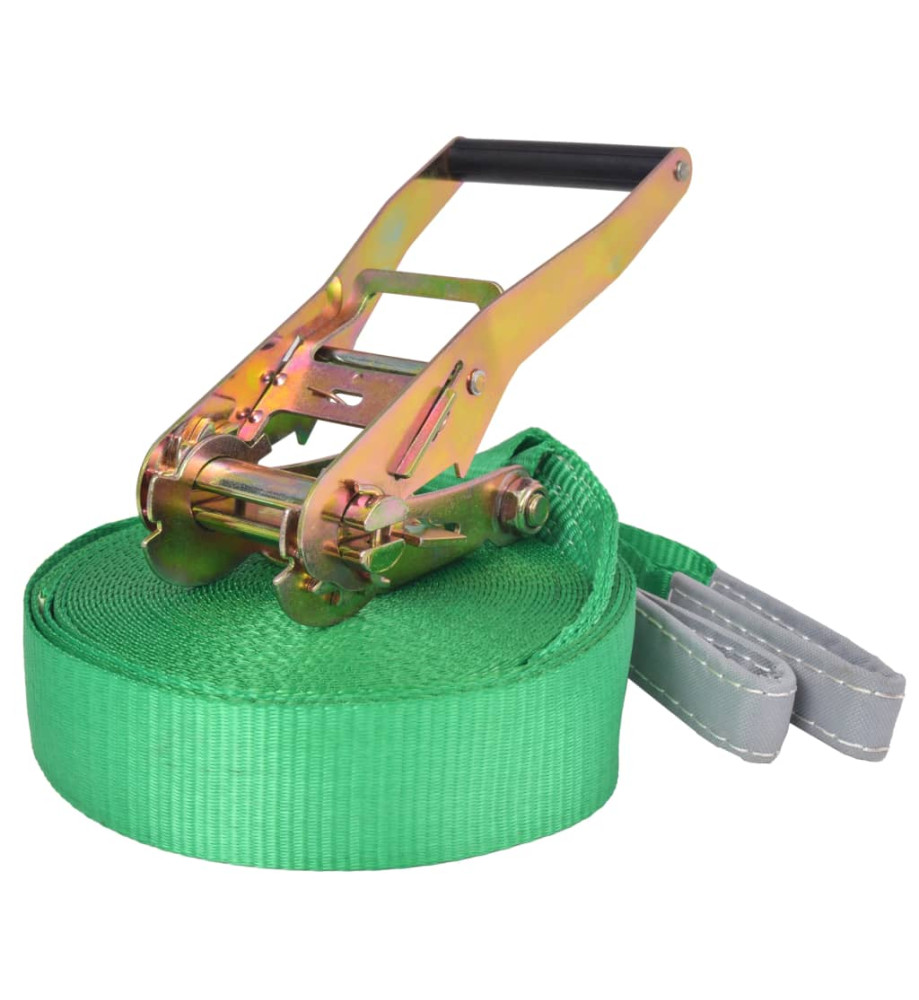 Corde lâche pour slackline 15 m x 50 mm 150 kg Vert