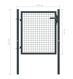 Portail en maille de jardin Acier galvanisé 100 x 125 cm Gris