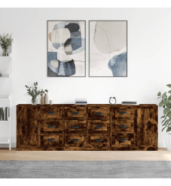 Buffets 3 pcs Chêne fumé Bois d'ingénierie