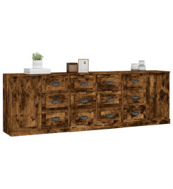 Buffets 3 pcs Chêne fumé Bois d'ingénierie