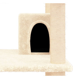 Arbre à chat avec griffoirs en sisal Crème 162 cm