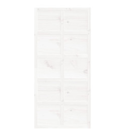 Porte de grange Blanc 100x1,8x214 cm Bois massif de pin