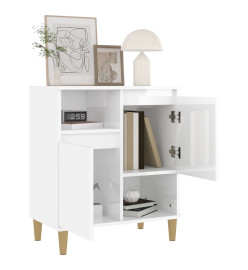 Buffet Blanc brillant 60x35x70 cm Bois d'ingénierie