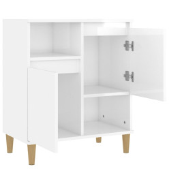 Buffet Blanc brillant 60x35x70 cm Bois d'ingénierie