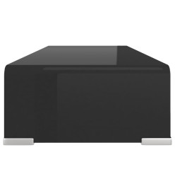 Meuble TV/ Support pour moniteur 60 x 25 x 11 cm Verre Noir