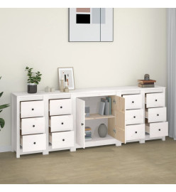 Buffet Blanc 230x35x80 cm Bois massif de pin