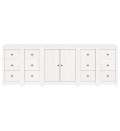 Buffet Blanc 230x35x80 cm Bois massif de pin