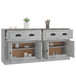 Buffets 2 pcs gris béton bois d'ingénierie