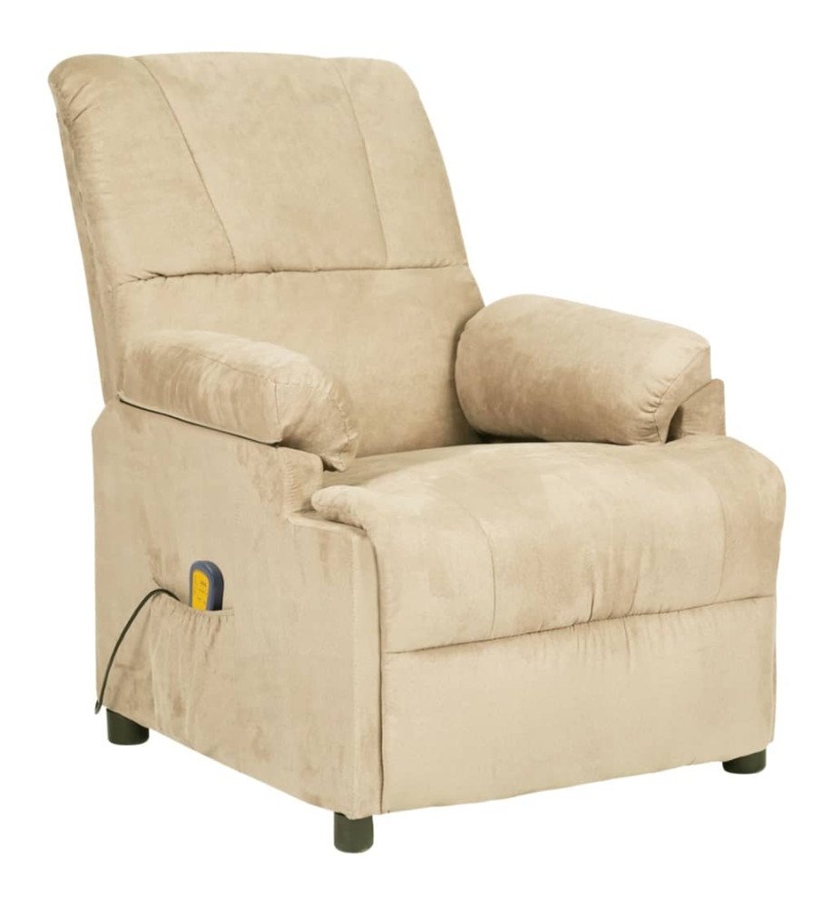 Fauteuil de massage Crème Similicuir daim