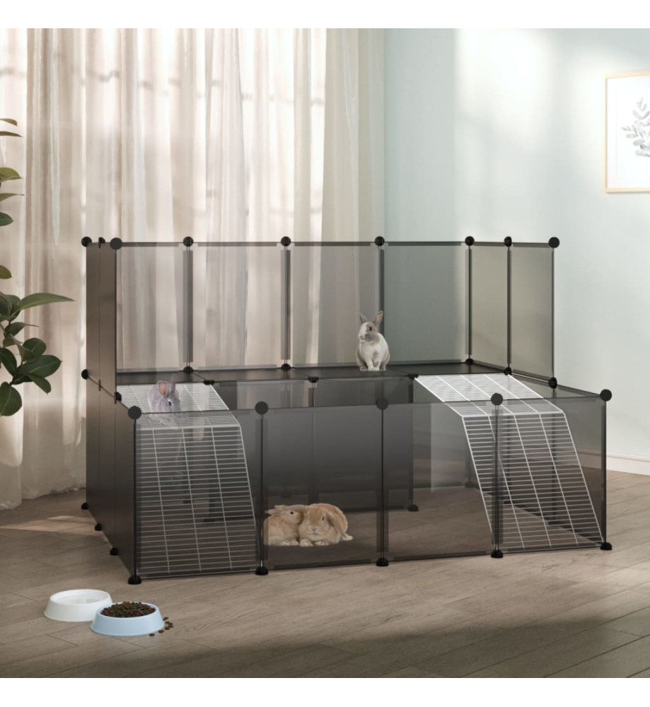 Cage pour petits animaux Noir 143x107x93 cm PP et Acier