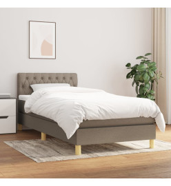 Lit à sommier tapissier avec matelas Taupe 90x190 cm Tissu