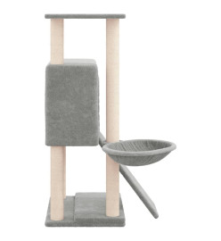 Arbre à chat avec griffoirs en sisal Gris clair 96 cm