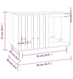 Niche pour chien 90x60x67 cm Bois de pin massif