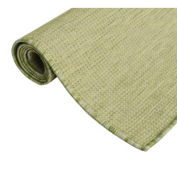 Tapis à tissage plat d'extérieur 80x150 cm Vert