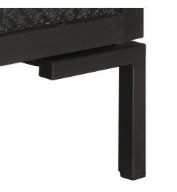 Meuble TV Noir 115x30x46 cm Bois massif de manguier