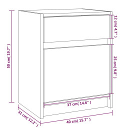 Table de chevet Marron miel 40x31x50 cm Bois de pin massif