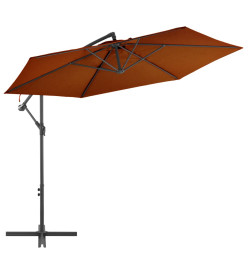 Parasol déporté avec mât en aluminium Terre cuite 300 cm