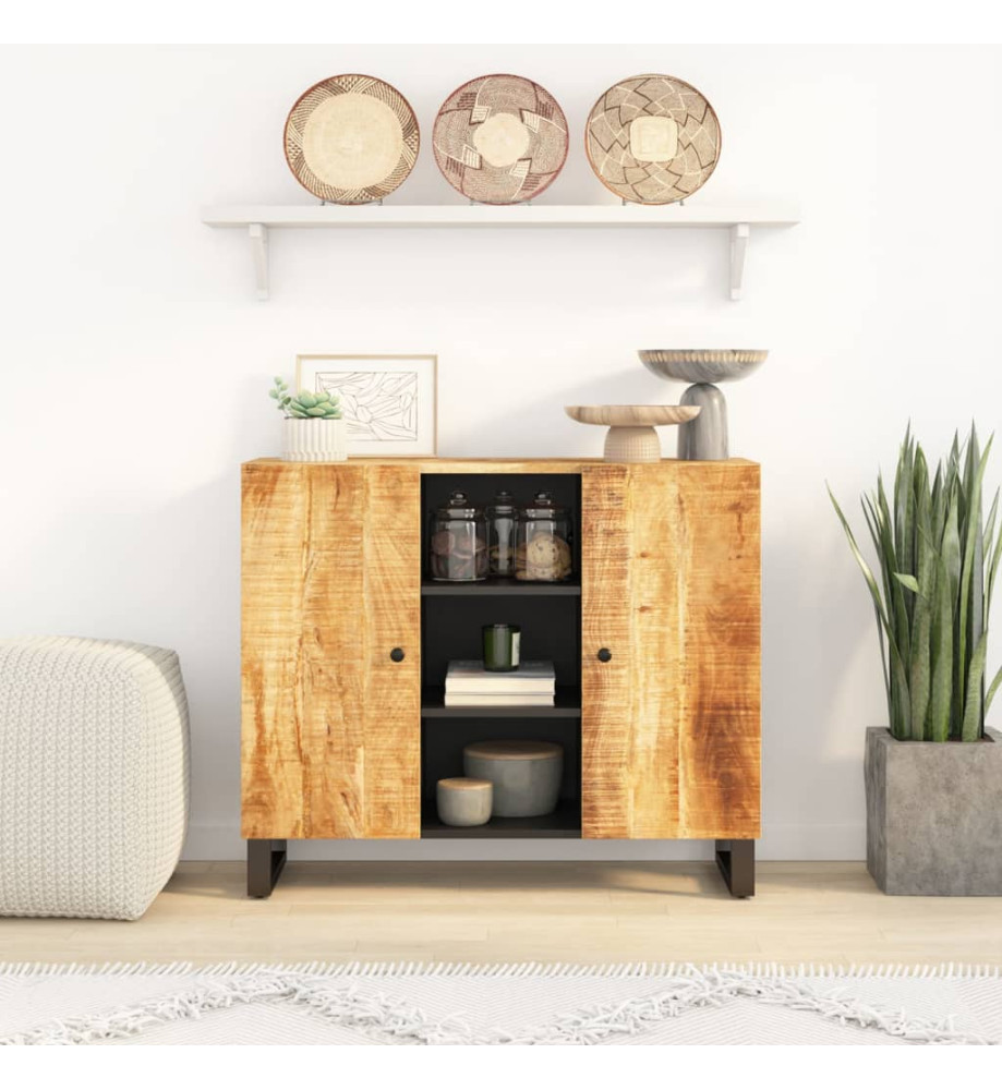 Buffet avec 2 portes 90x33x75 cm bois massif de manguier