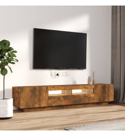 Ensemble de meubles TV avec lumières LED 2 pcs Chêne fumé