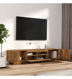 Ensemble de meubles TV avec lumières LED 2 pcs Chêne fumé