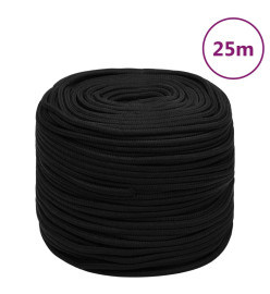 Corde de travail Noir 6 mm 25 m Polyester