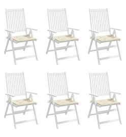 Coussins de chaise de jardin 6 pcs crème 50x50x3cm tissu oxford