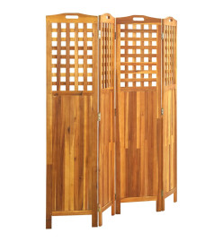 Cloison de séparation 4 panneaux 161x2x170 cm Bois d'acacia