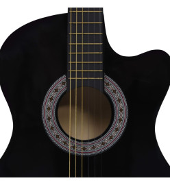 Guitare découpée classique occidentale avec 6 cordes Noir 38"