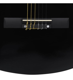 Guitare découpée classique occidentale avec 6 cordes Noir 38"