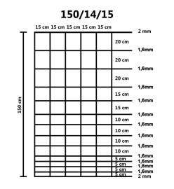 Clôture de jardin Acier galvanisé 50 m 150 cm Argenté