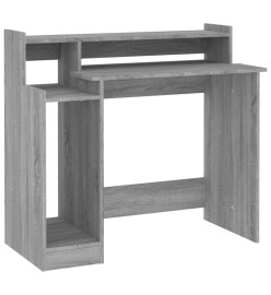 Bureau et lumières LED Sonoma gris 97x45x90cm Bois d'ingénierie