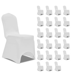 Housses élastiques de chaise Blanc 24 pcs