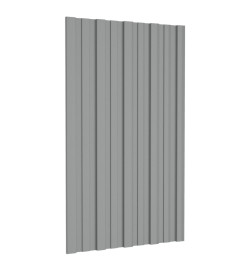 Panneaux de toiture 12 pcs Acier galvanisé Gris 80x45 cm