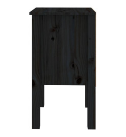 Table de chevet Noir 40x35x61,5 cm Bois de pin massif