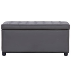 Pouf de rangement 87,5 cm Gris Similicuir