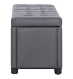 Pouf de rangement 87,5 cm Gris Similicuir