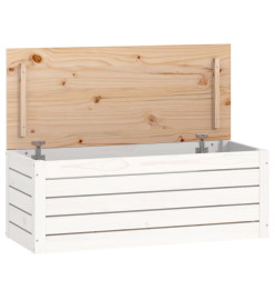 Boîte de rangement Blanc 89x36,5x33 cm Bois massif de pin