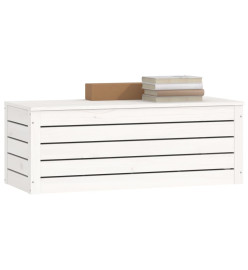 Boîte de rangement Blanc 89x36,5x33 cm Bois massif de pin