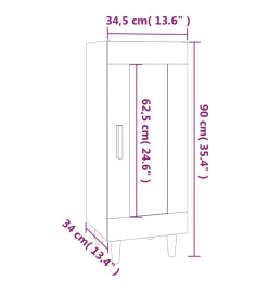 Buffet Chêne sonoma 34,5x34x90 cm Bois d'ingénierie