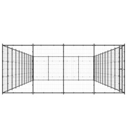 Chenil d'extérieur pour chiens Acier 53,24 m²