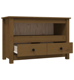 Meuble TV Marron miel 79x35x52 cm Bois de pin massif