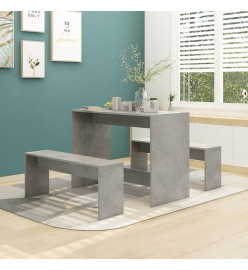 Ensemble de salle à manger 3 pcs Gris béton Aggloméré